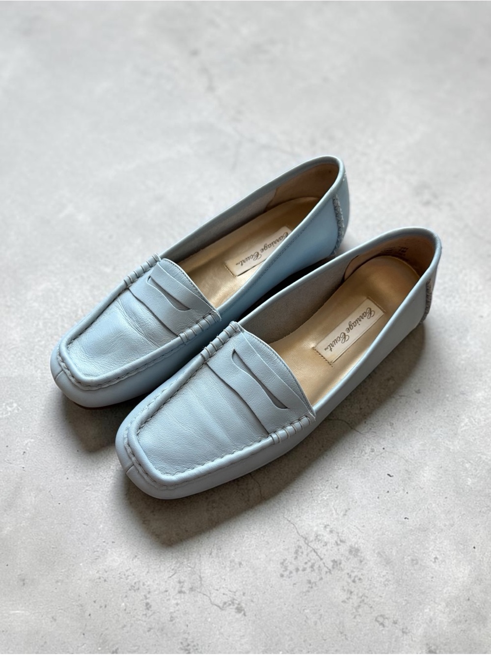 Vintage Carriage Court preppy loafers Periwinkle Leather shoes - 7M  90s